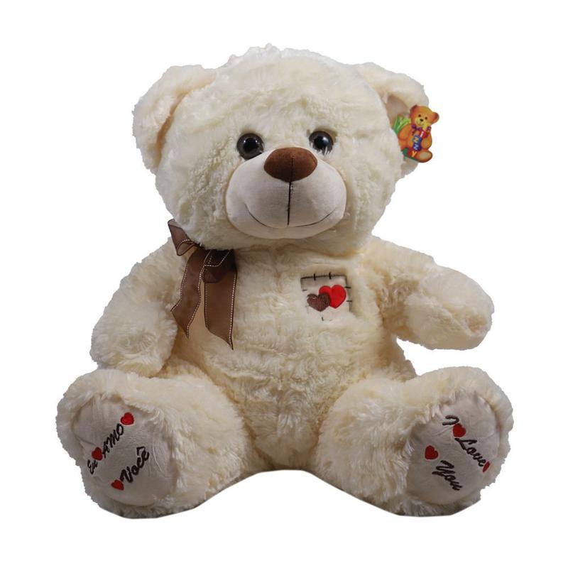 Urso Pelúcia 51cm Sentado Com Coração No Peito FC2580